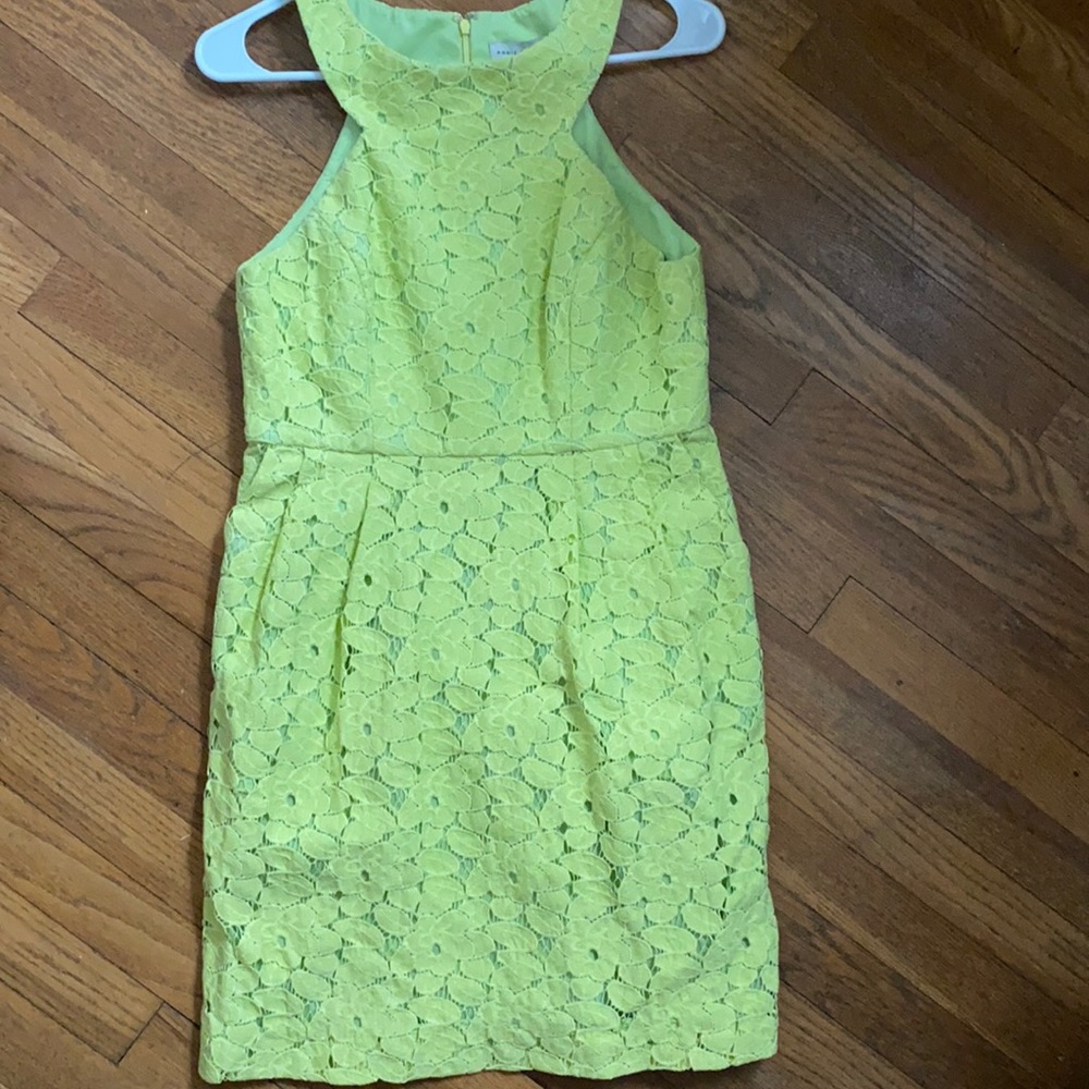Annie Griffin collection floral lace green citrine dress small